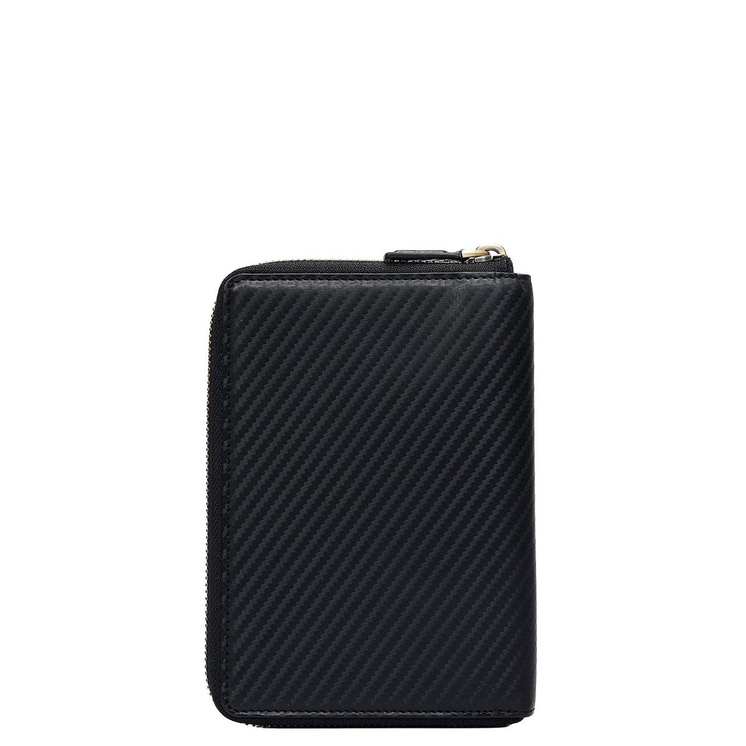 Carbon Leather Passport Case - Black
