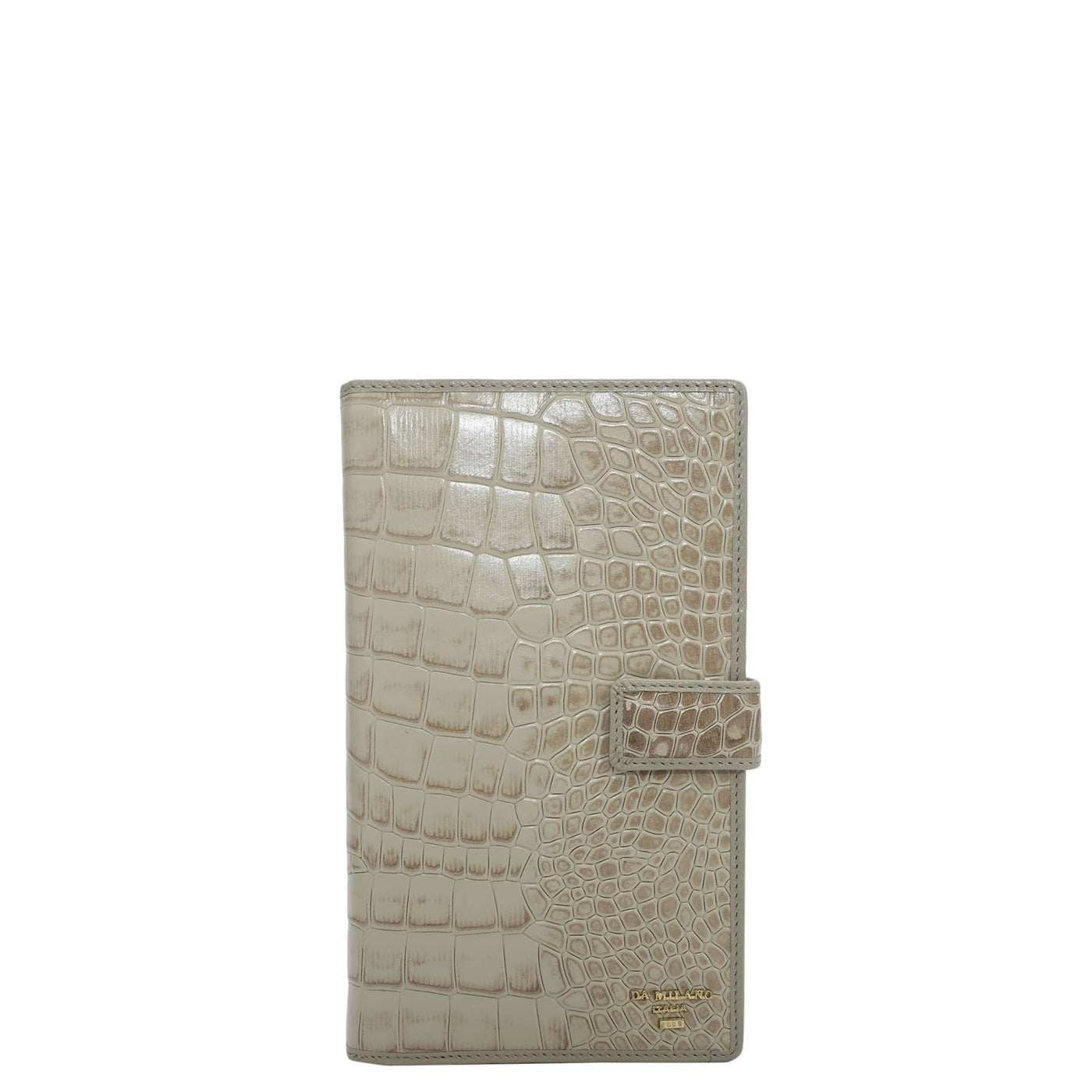 Croco Leather Passport Case - Frost