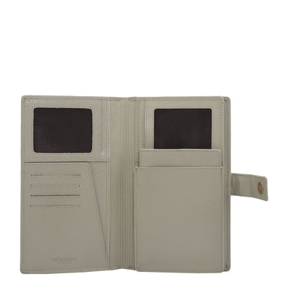 Croco Leather Passport Case - Frost