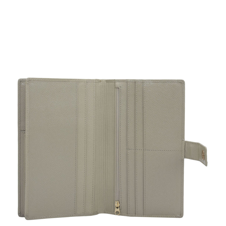 Croco Leather Passport Case - Frost