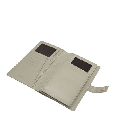 Croco Leather Passport Case - Frost