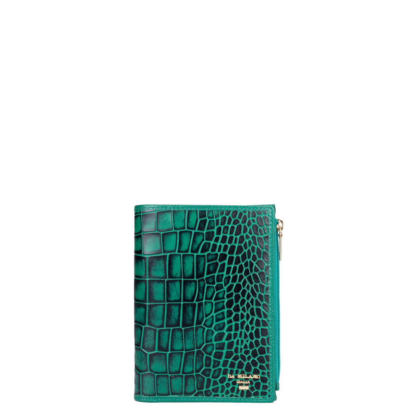 Croco Leather Passport Case - Green