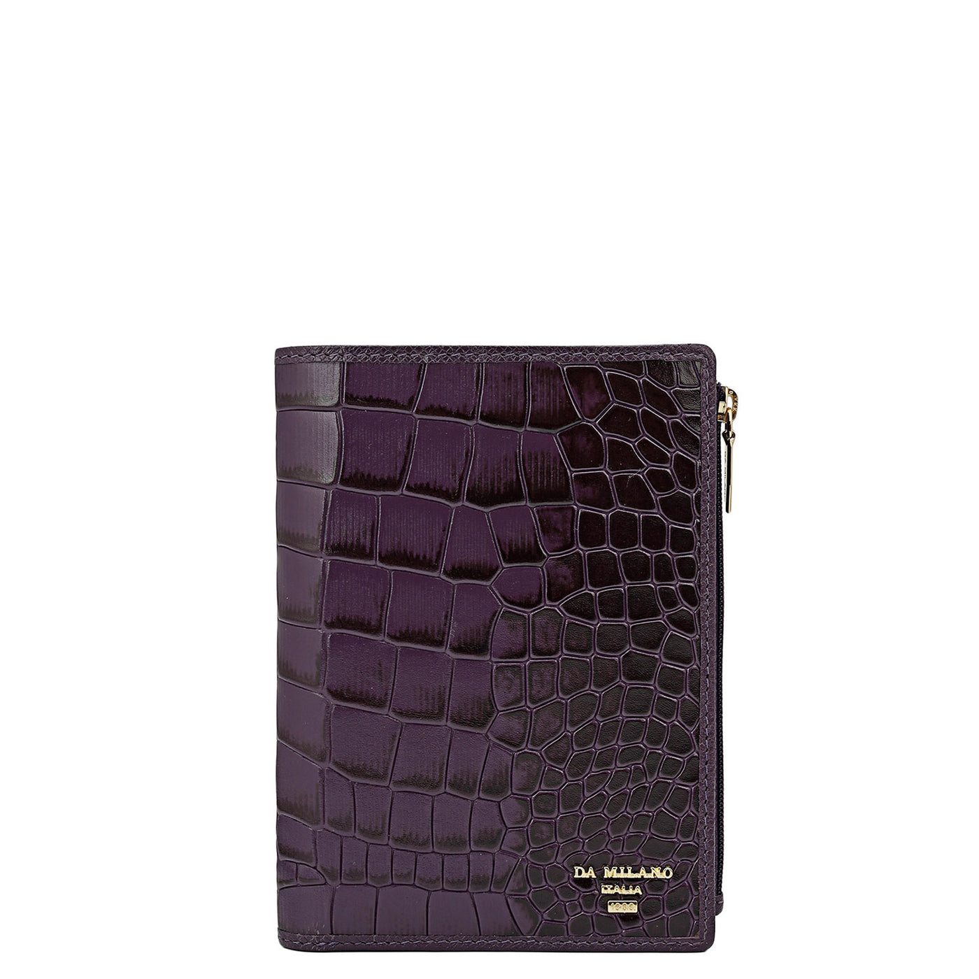 Croco Leather Passport Case - Grapevine