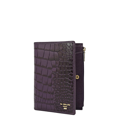 Croco Leather Passport Case - Grapevine
