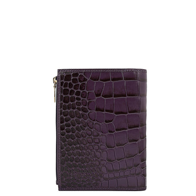 Croco Leather Passport Case - Grapevine