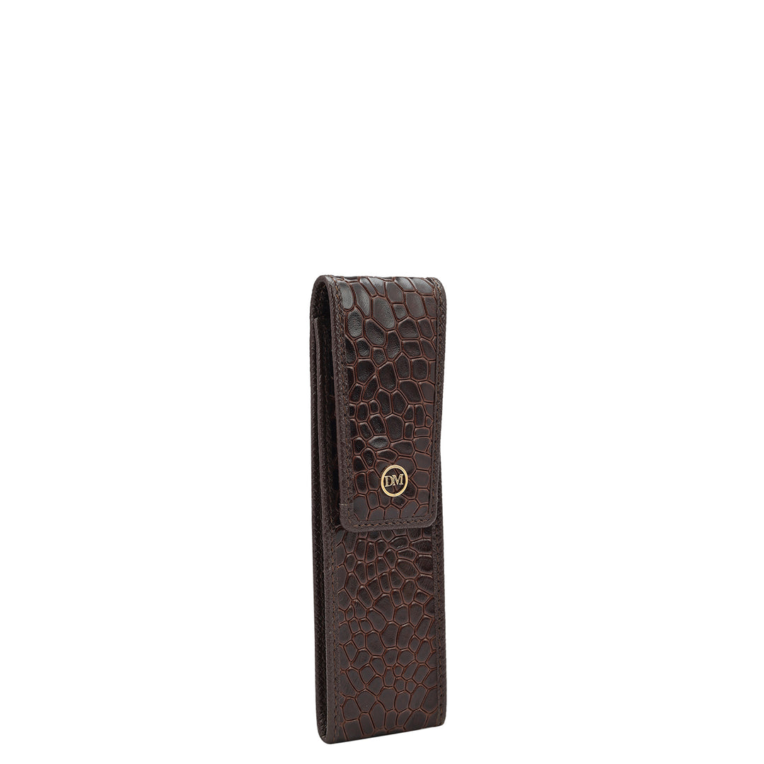 Croco Leather Pen Case - Date