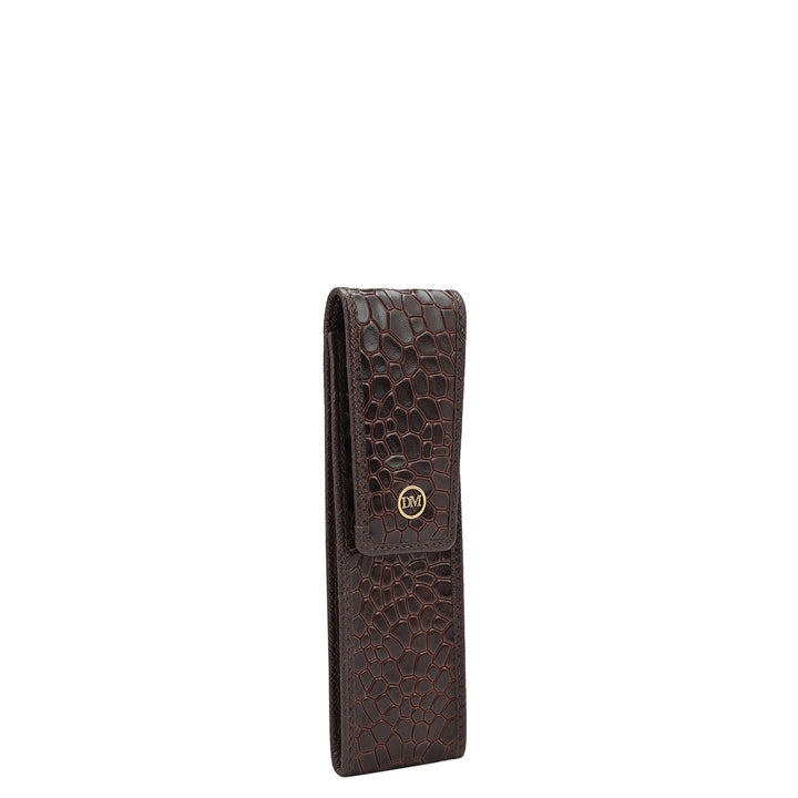 Croco Leather Pen Case - Date