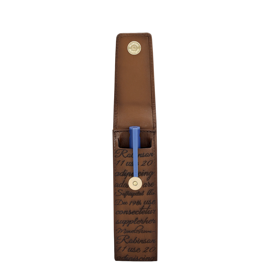 Signato Leather Pen Case - Cognac