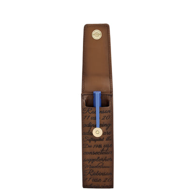 Signato Leather Pen Case - Cognac