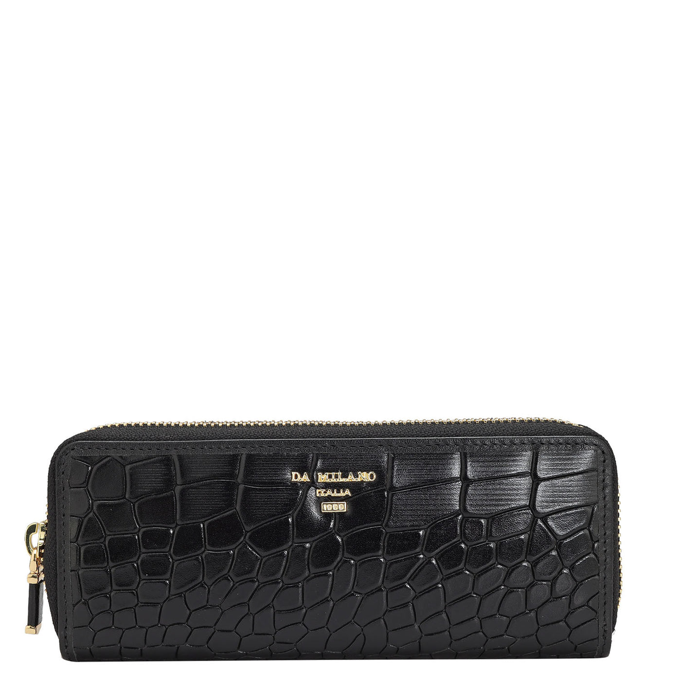 Croco Leather Pen Case - Black