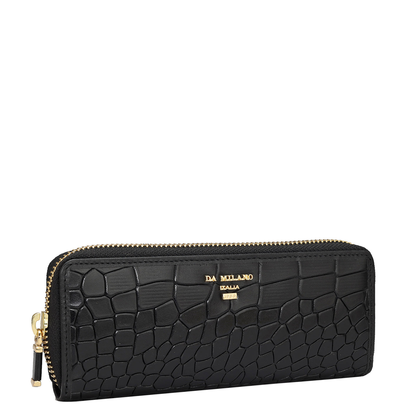 Croco Leather Pen Case - Black