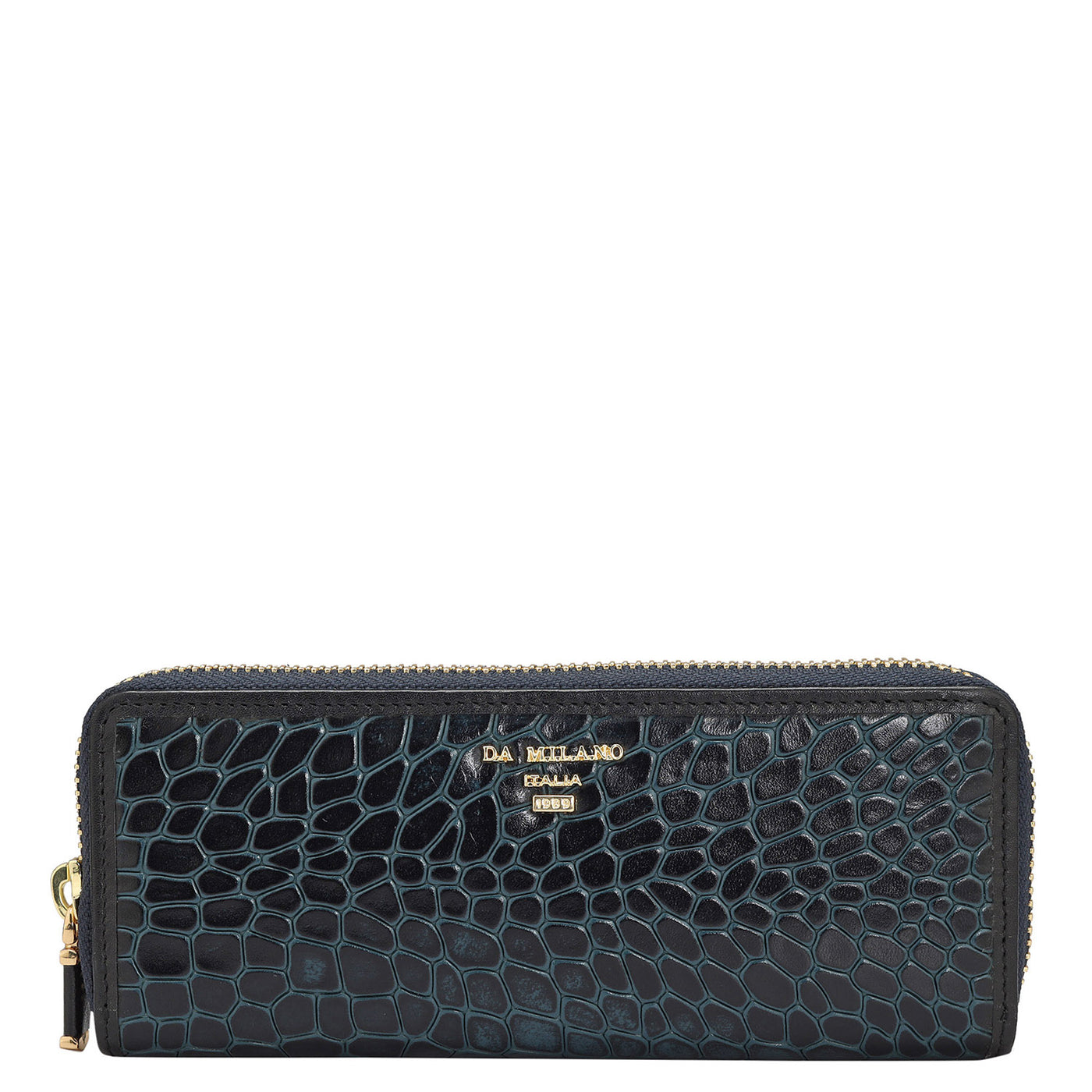 Croco Leather Pen Case - Ocean