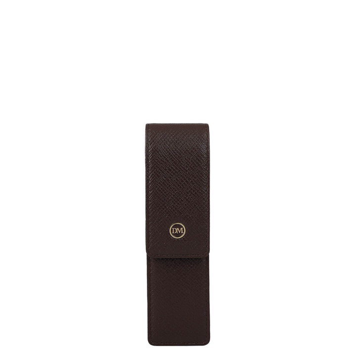 Franzy Leather Pen Case - Chocolate