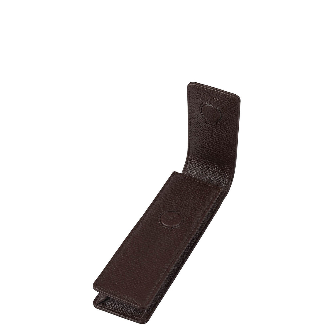 Franzy Leather Pen Case - Chocolate