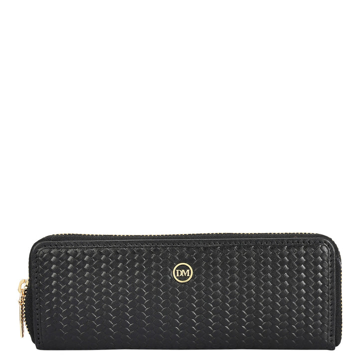 Mat Emboss Leather Pen Case - Black