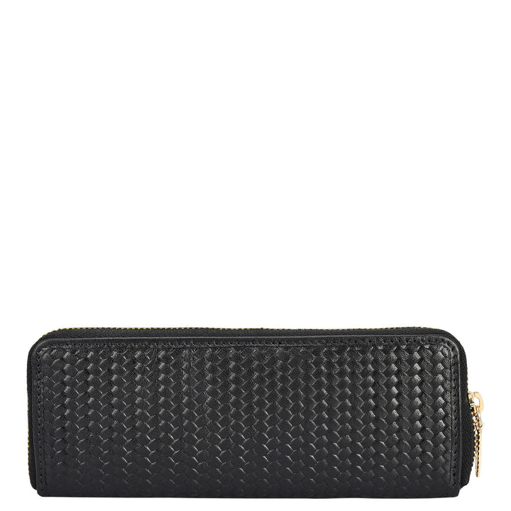 Mat Emboss Leather Pen Case - Black