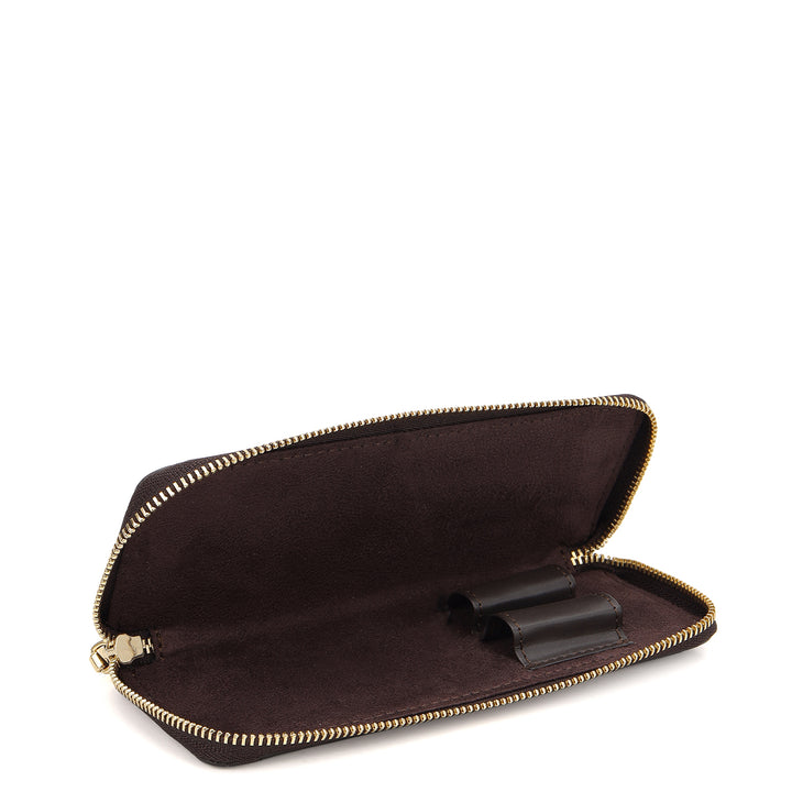 Mat-Weave Pen Case - Brown
