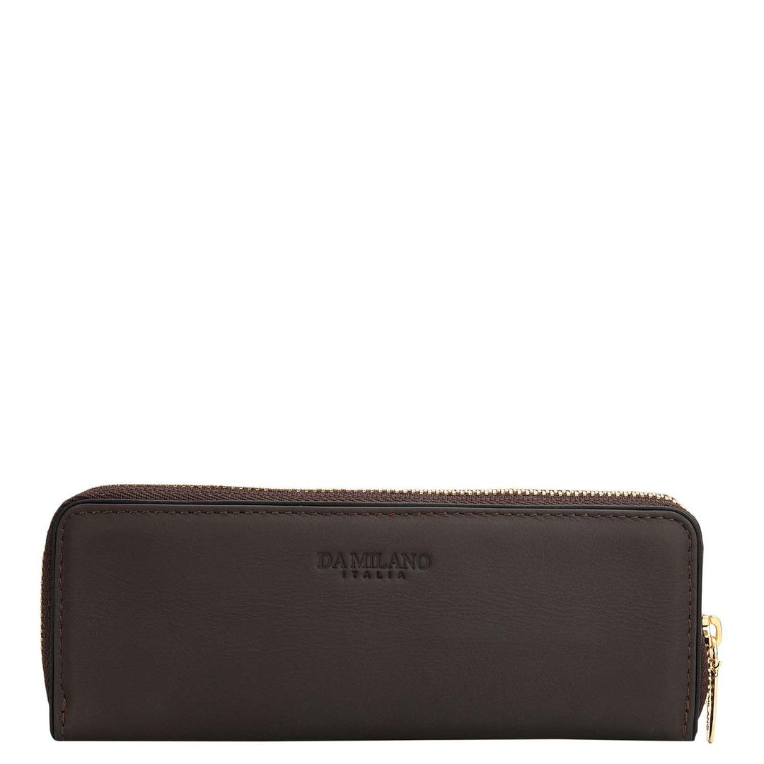 Plain Leather Pen Case - Brown