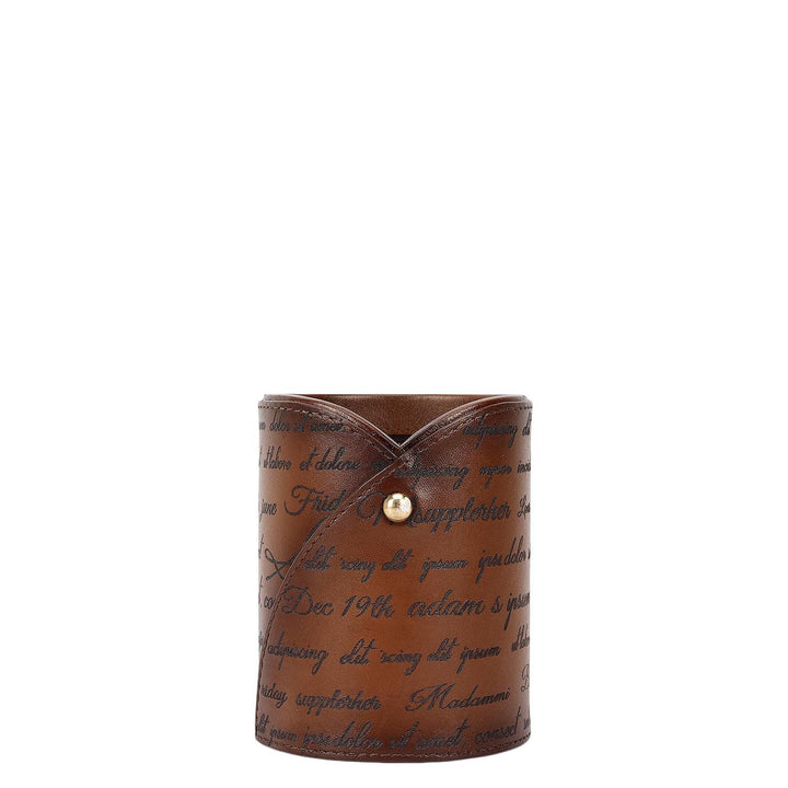 Signato Leather Pen Case - Cognac