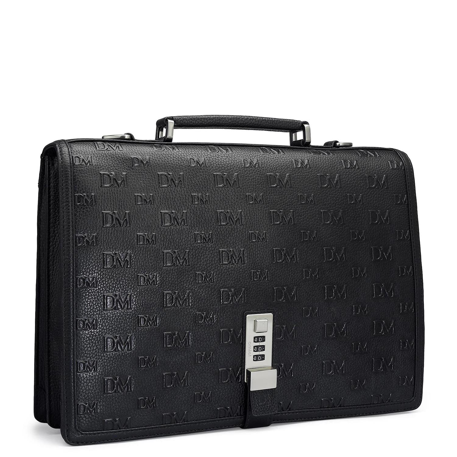 Monogram Wax Leather Portfolio - Black – Da Milano
