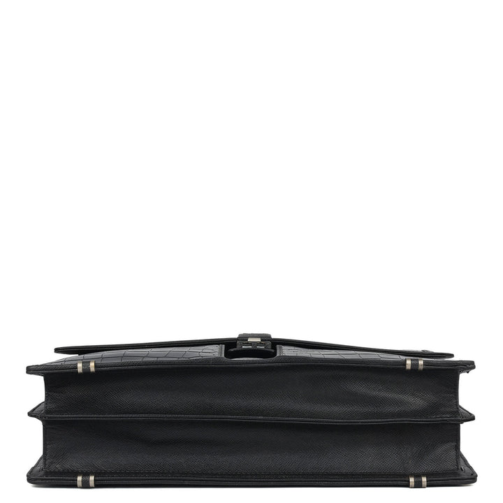 Croco Leather Portfolio - Black