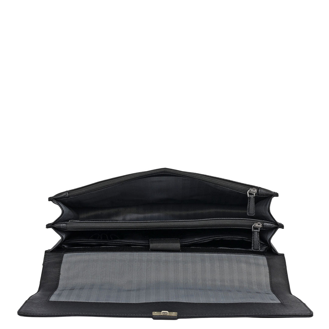 Croco Leather Portfolio - Black
