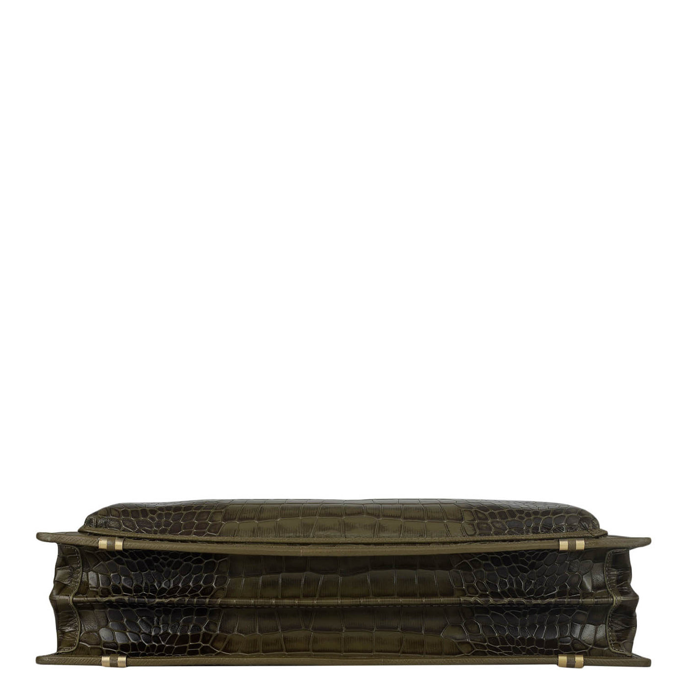 Croco Leather Portfolio - Military Green