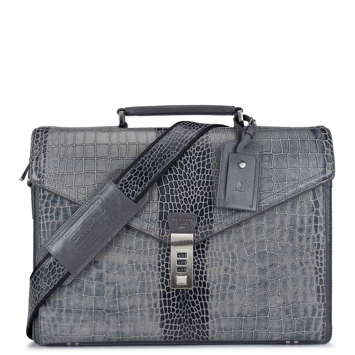Croco Leather Portfolio - Grey