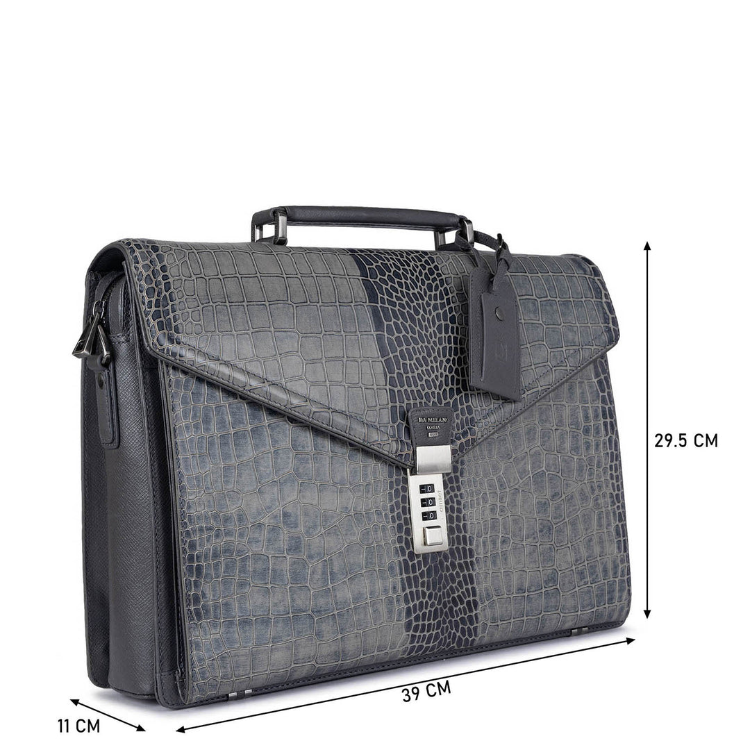 Croco Leather Portfolio - Grey