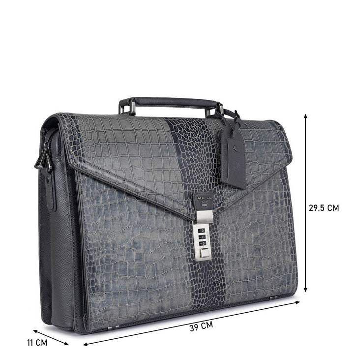 Croco Leather Portfolio - Grey