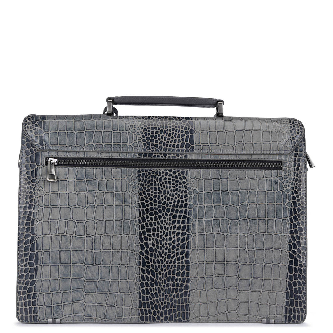 Croco Leather Portfolio - Grey