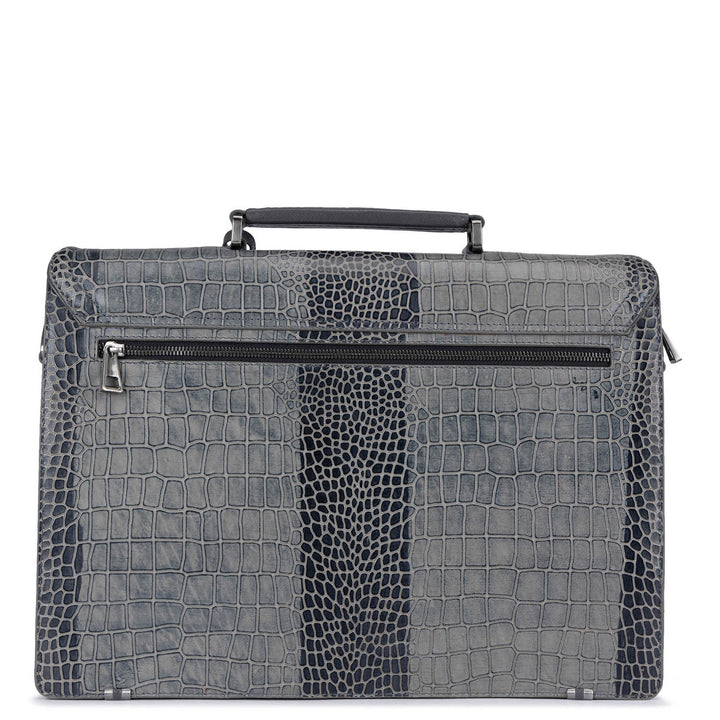 Croco Leather Portfolio - Grey