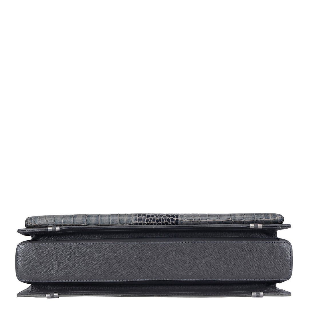 Croco Leather Portfolio - Grey