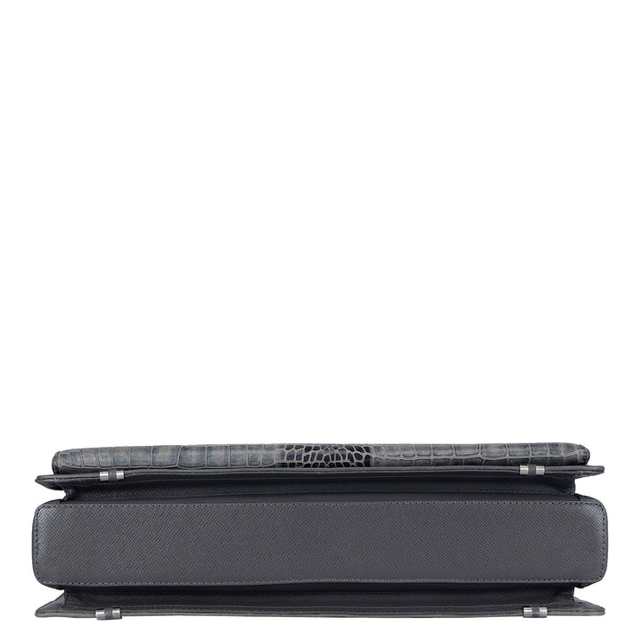 Croco Leather Portfolio - Grey
