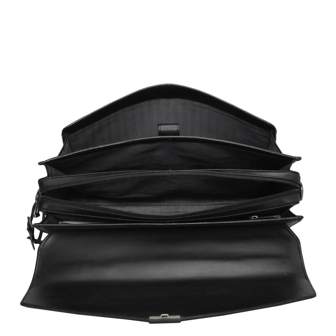 Croco Leather Portfolio - Black