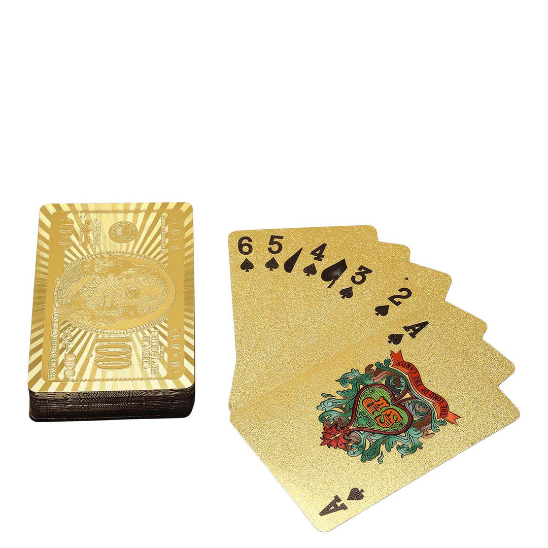 Mat Emboss Leather Playing Card - Black