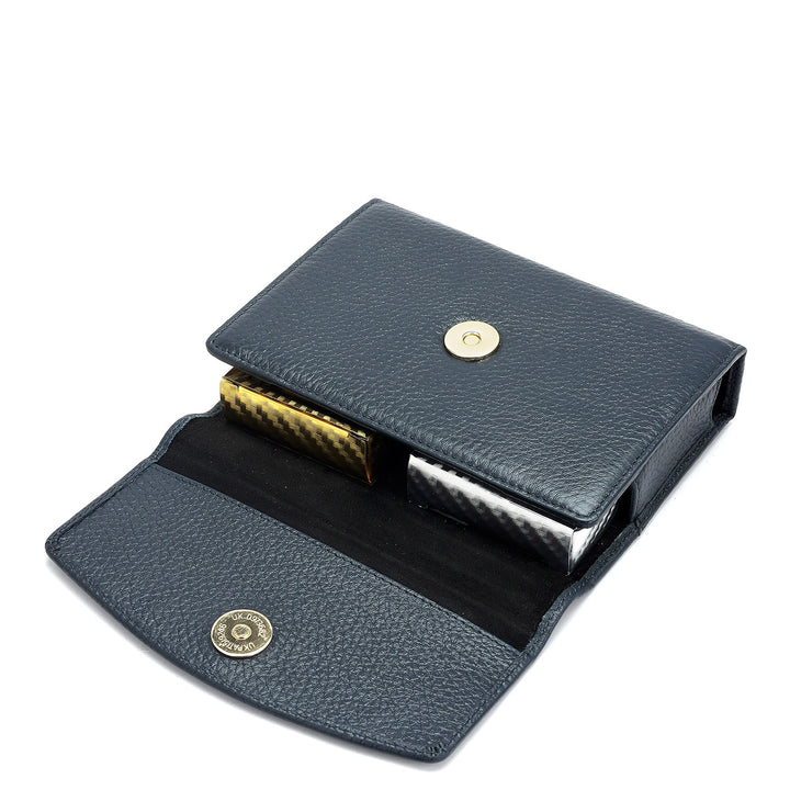 Wax Leather Playing Cards - Navy