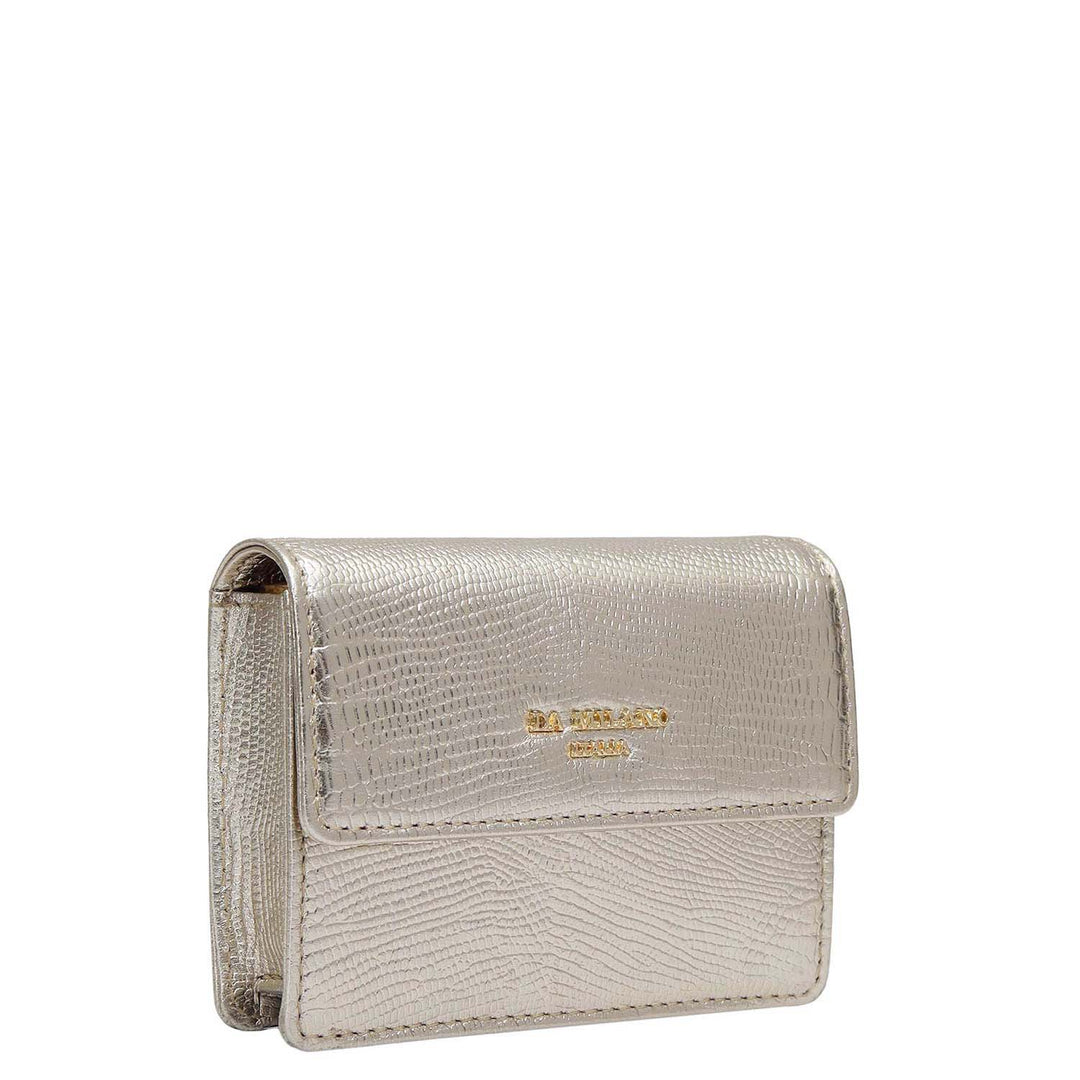 Lizard Leather Playing Card Case- Gold