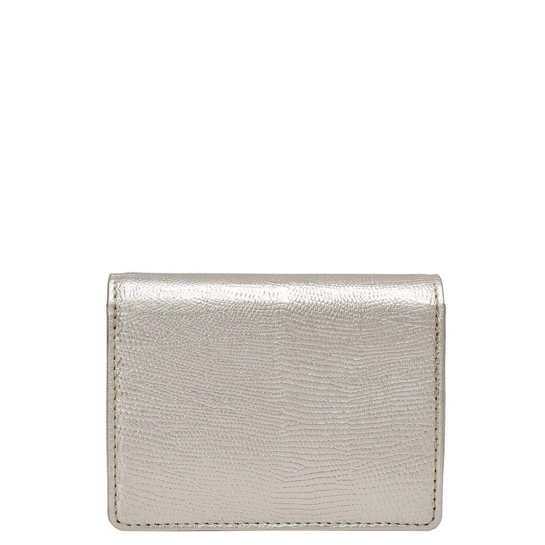 Lizard Leather Playing Card Case- Gold