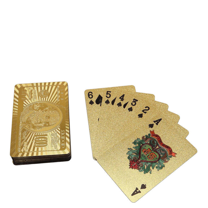 Lizard Leather Playing Card Case- Gold