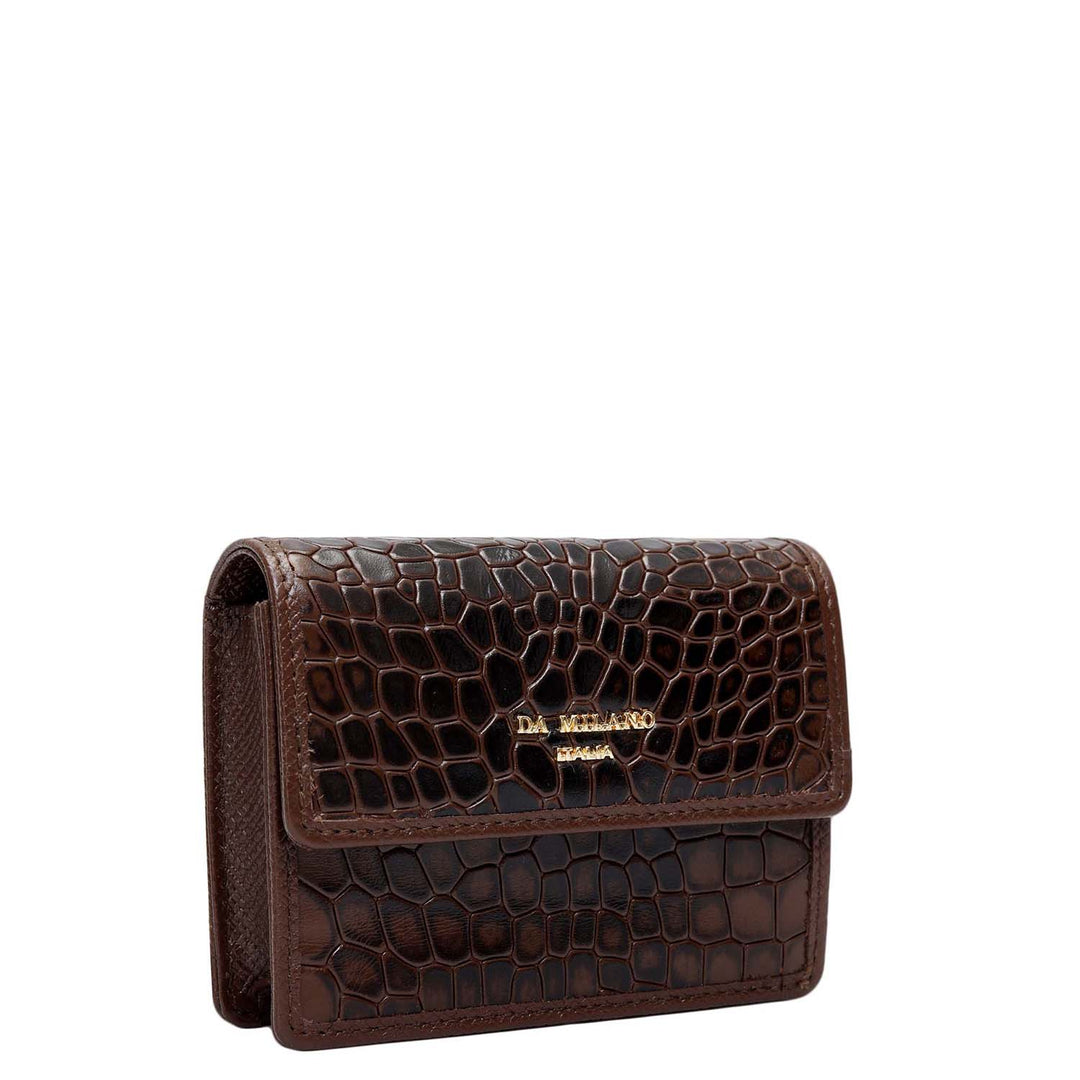 Croco Leather Playing Card - Walnut