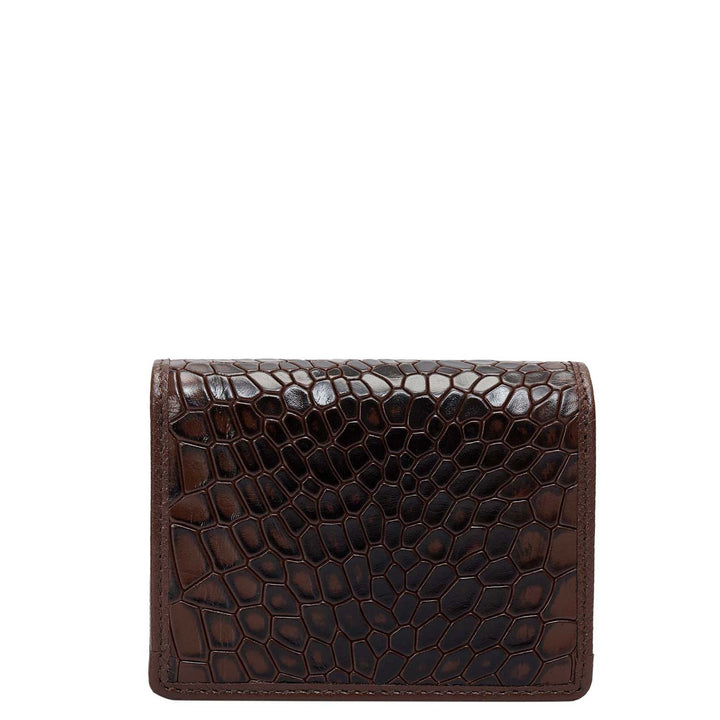 Croco Leather Playing Card - Walnut