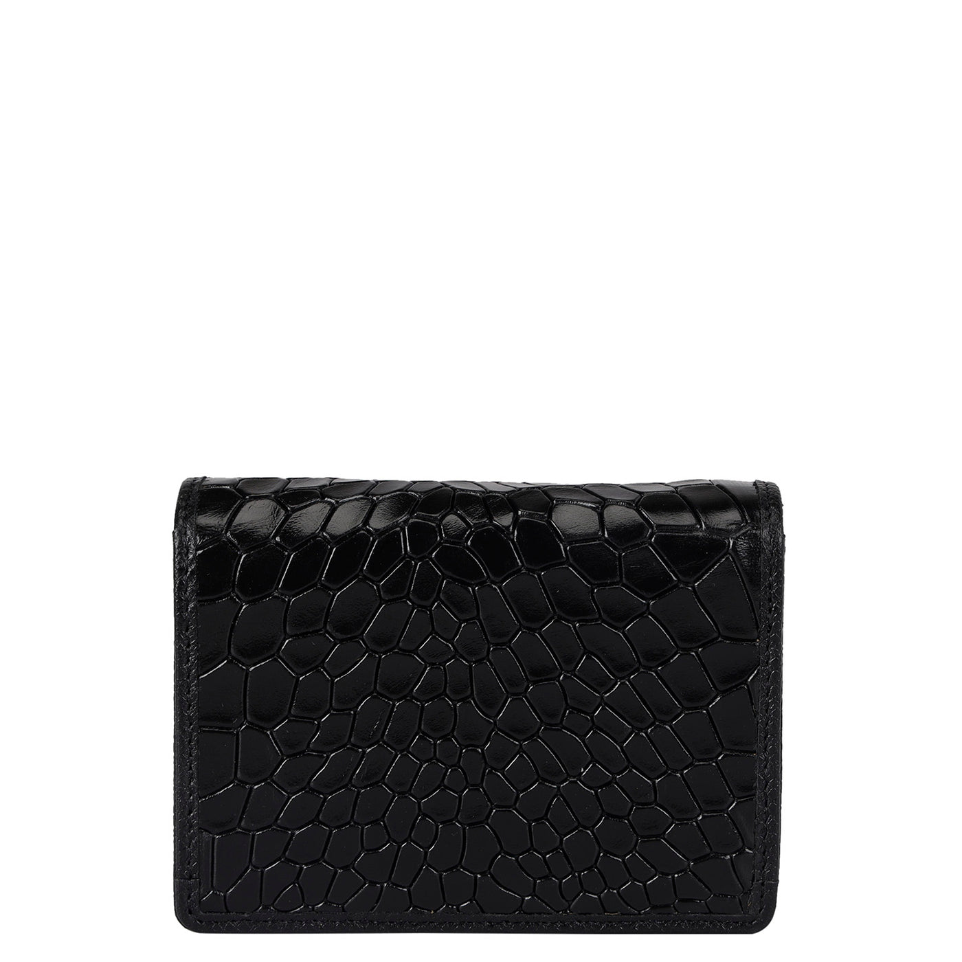 Playing Cards with Black Croco Leather Card Case