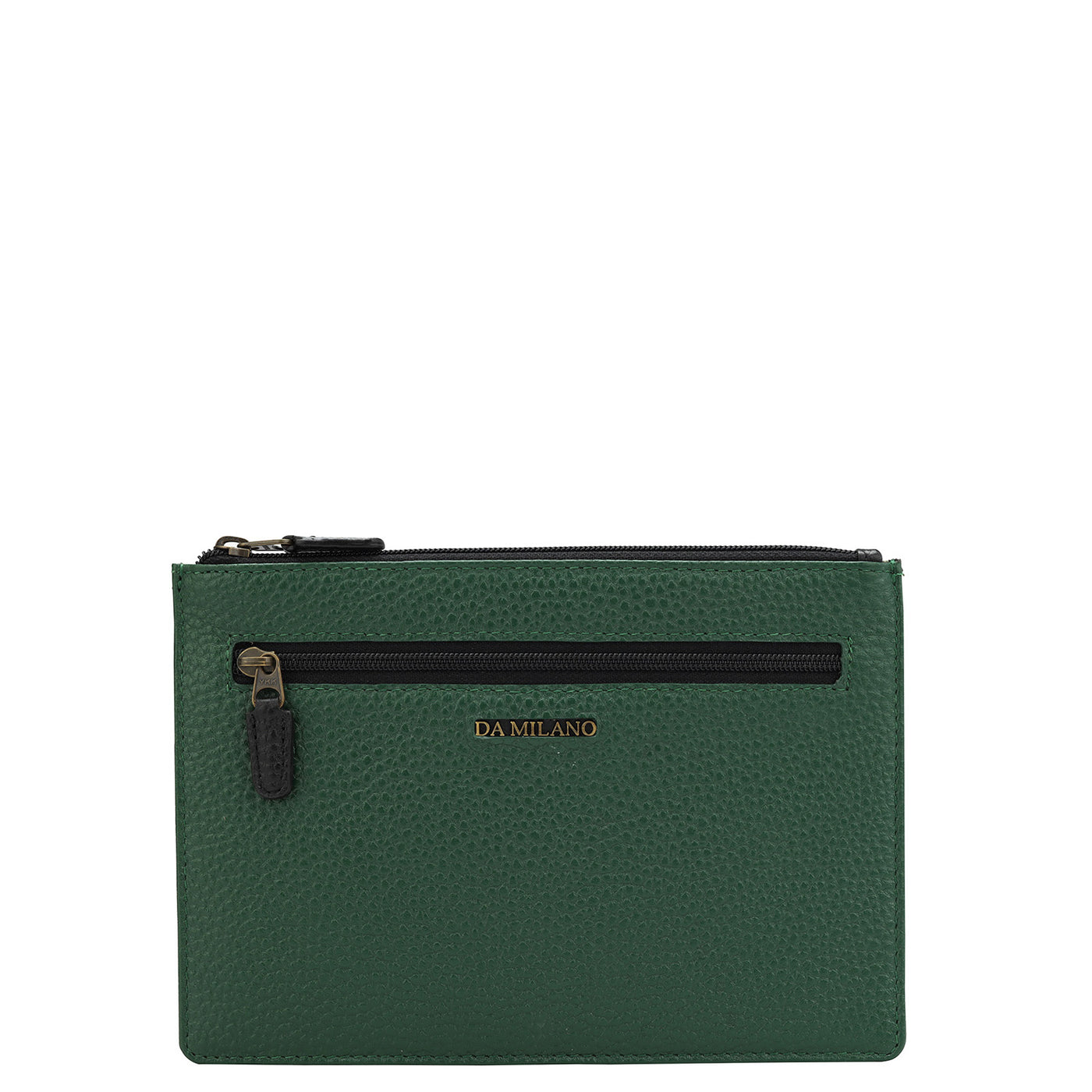 Wax Leather Pouch - Green & Black