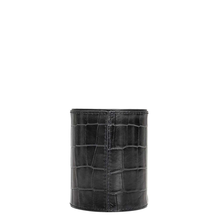 Croco Leather Pen Stand - Black
