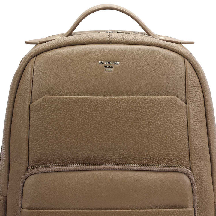 Wax Plain Leather Backpack - Greyish Taupe