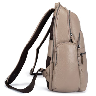 Wax Leather Backpack - Taupe