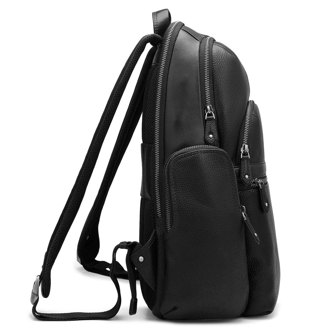 Wax Leather Backpack - Black
