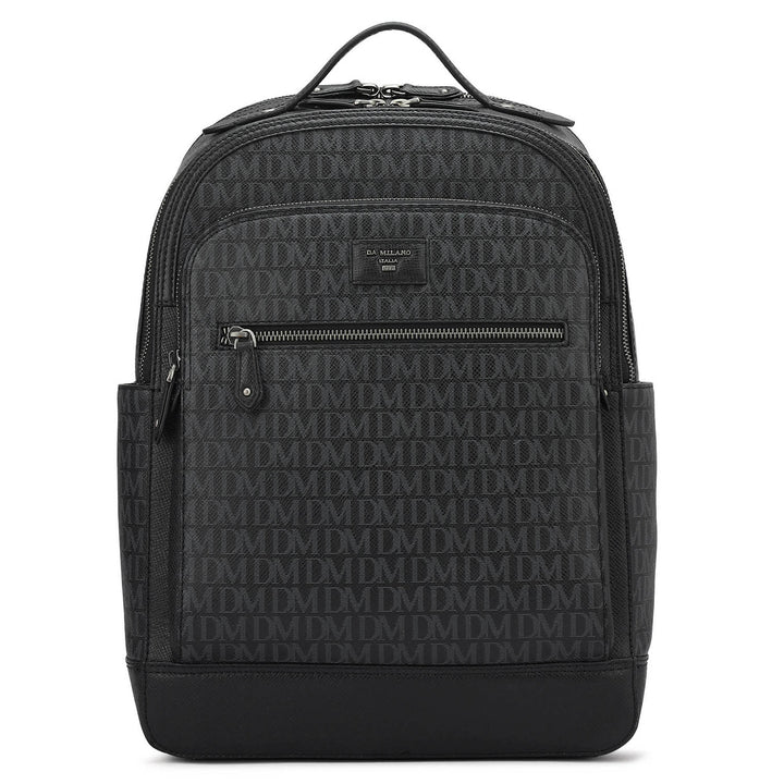 Monogram Franzy Leather Backpack - Black