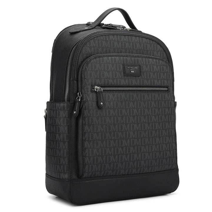 Monogram Franzy Leather Backpack - Black